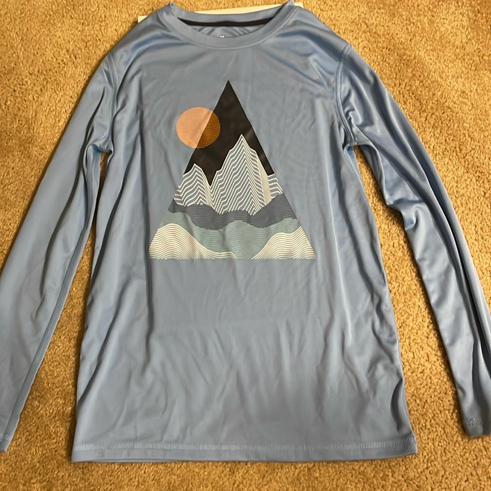 All In Motion Boys Rash Guard | L | Mountains | Blue